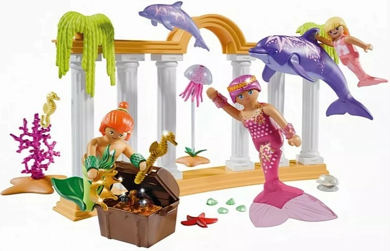 Set lodrash Playmobil Princess Magic 71861 me figura sirenash dhe delfinë, 49 pjesë
