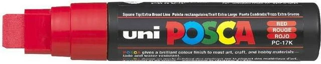 Marker POSCA uni PC-17K, i kuq, majë daltë, 1 copë