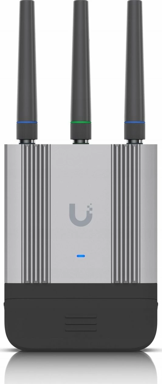 Ruter Ubiquiti UniFi UMR-Industrial 4G LTE, Wi‑Fi 4 2.4GHz, IP66, 2x Gigabit LAN, 3x antena të jashtme, gri