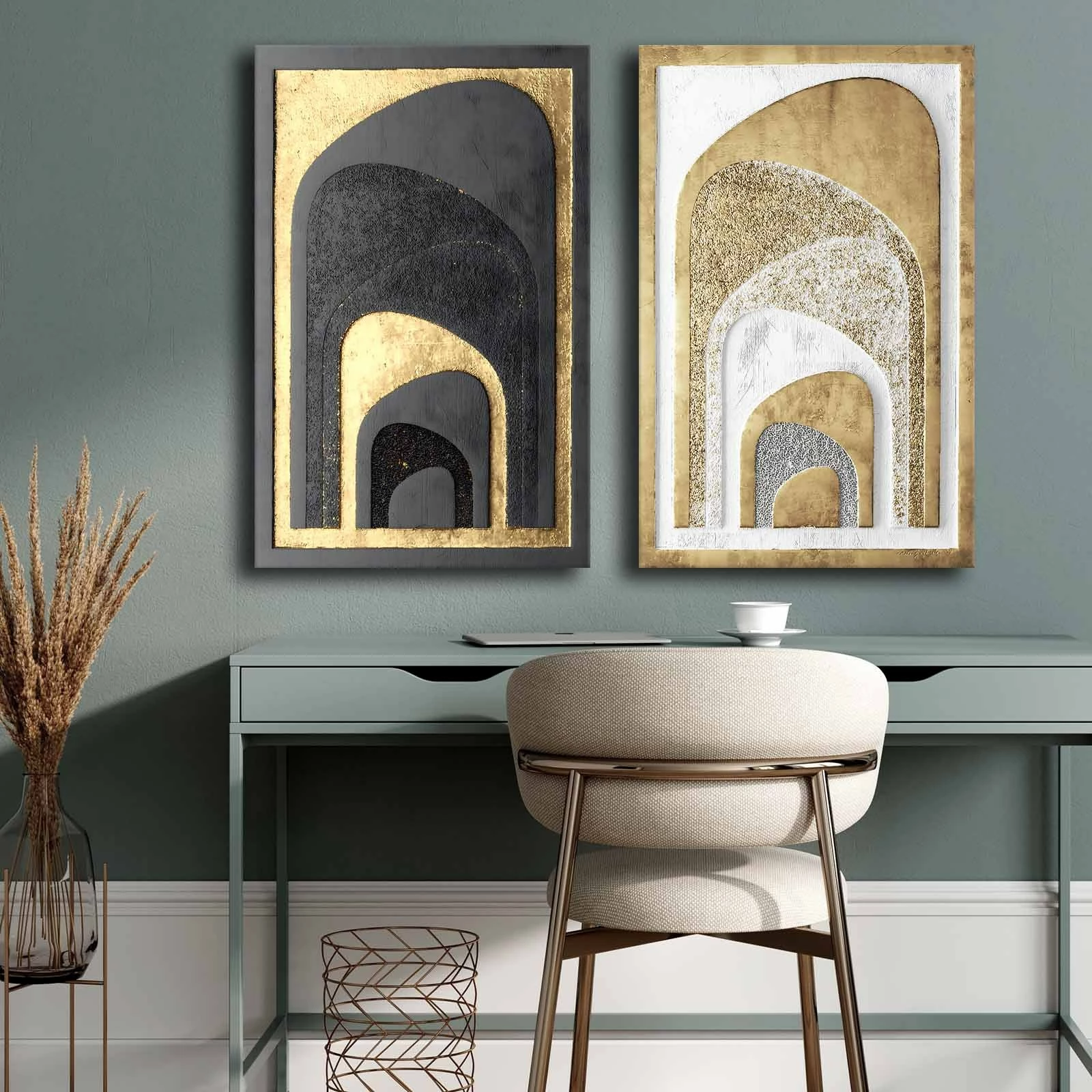 Pikturë dekorative në kanavacë (2 copë), Wallity, 2P4570GSC-008