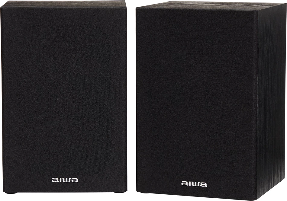 Mikrosistem Hi‑Fi Aiwa MSBTU-300, Bluetooth 4.2, CD/USB/FM, 2x10 W, e zezë, set me 2 altoparlantë