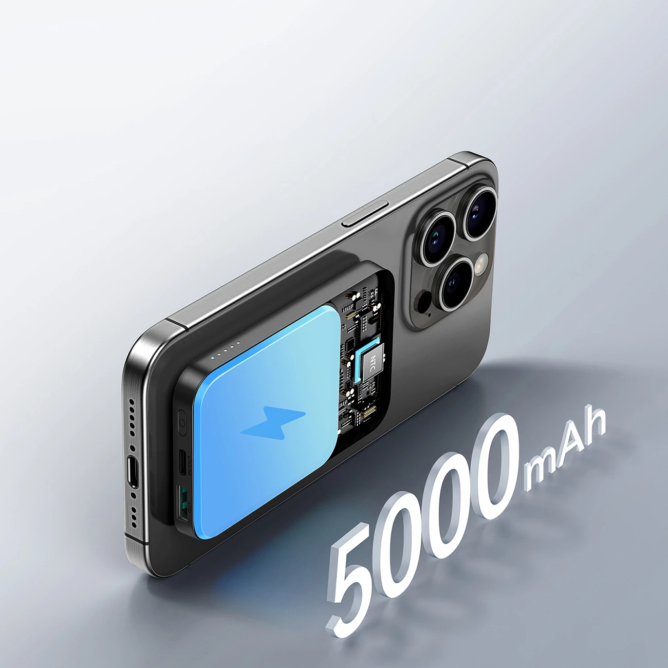 Powerbank Joyroom JR-W020 Mini 5000mAh, USB-A/USB-C, karikim wireless, i zi