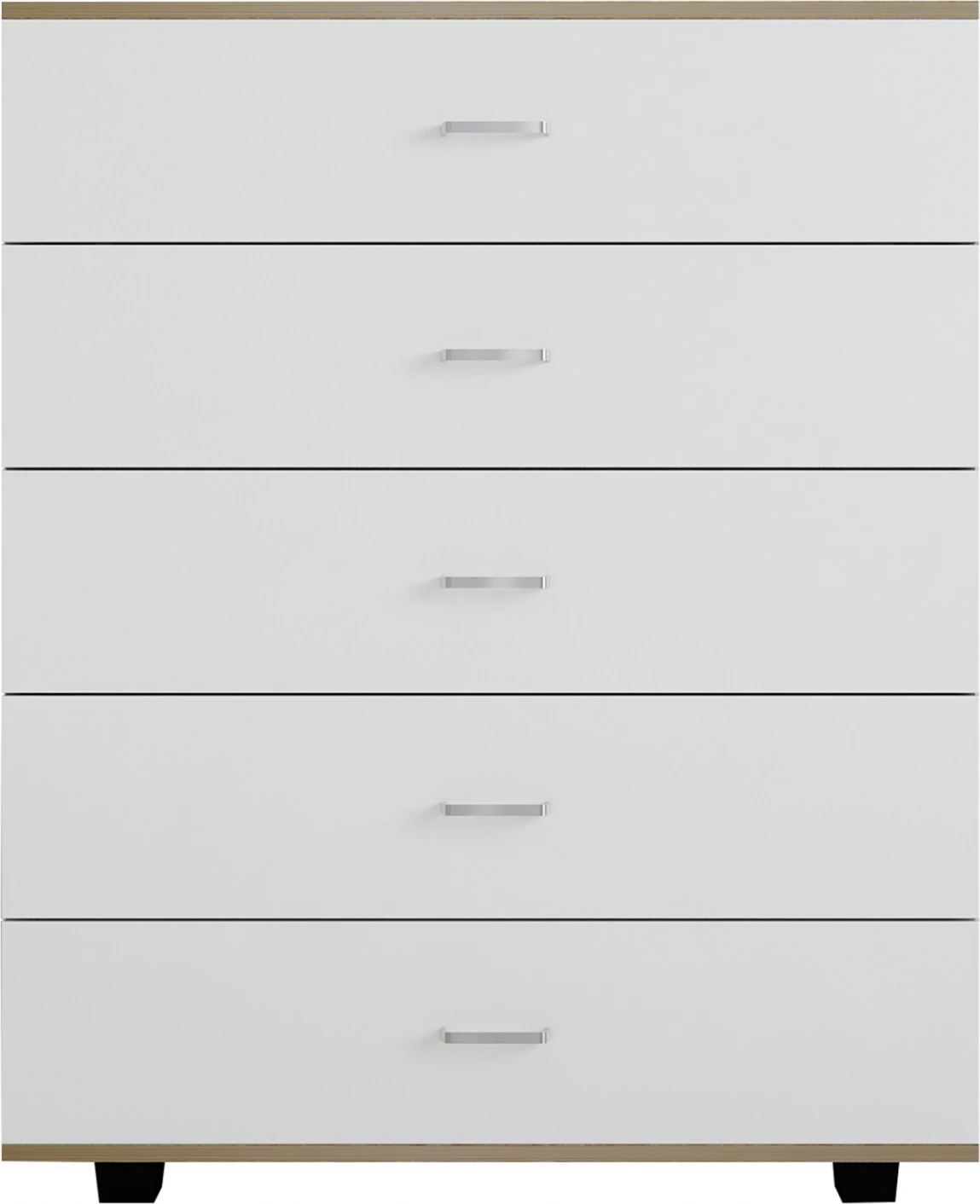 Komodinë melamine THORG FH8995.04 me 5 sirtarë, Sonama-Bardhë, 80Χ40Χ100H cm