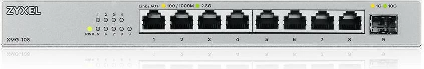 Switch Zyxel XMG-108, 2.5G Ethernet, i montueshëm në mur, ngjyrë argjendi