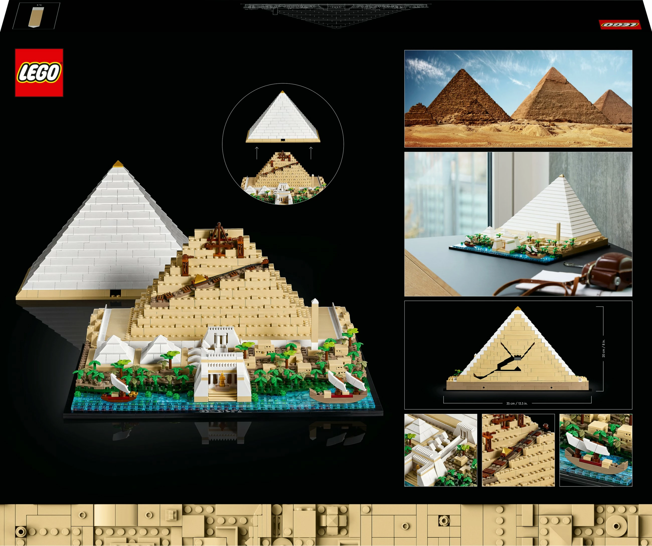 Set ndërtimi LEGO Architecture Great Pyramid of Giza, 1476 pjesë, Multikolor
