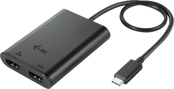 Adapter video USB-C i-tec C31DUAL4K60HDMI, 2x HDMI, 8K/30Hz ose 2x 4K/60Hz, i zi