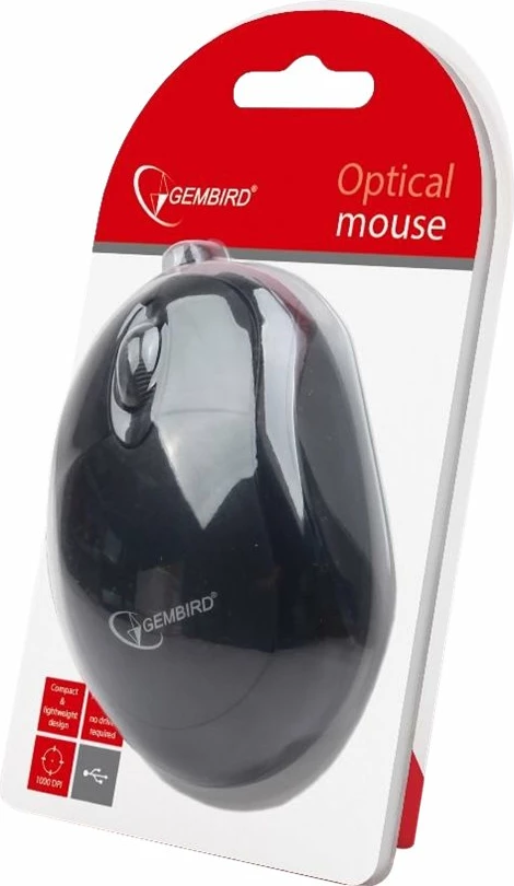 Maus Gembird MUS-U-01 me kabllo, 1000 DPI, i zi