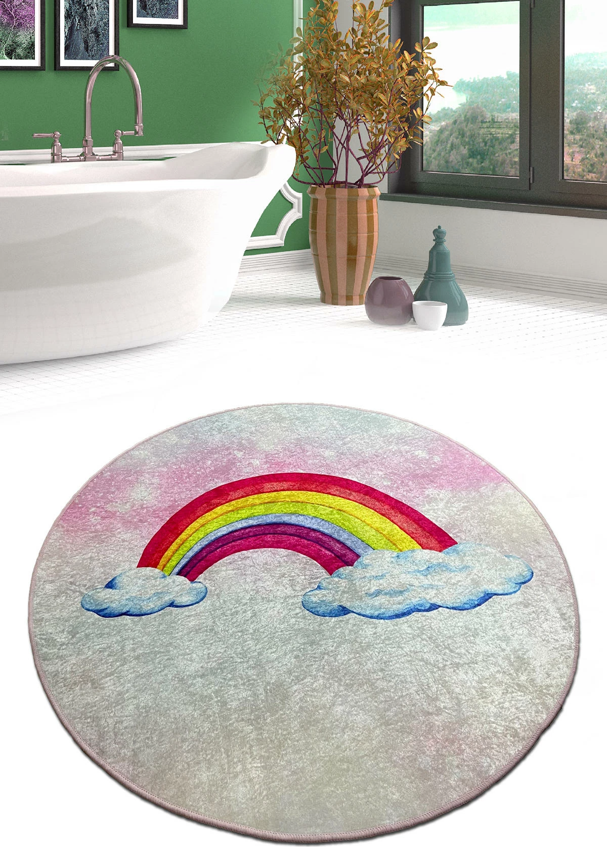 Tapet banje Mijölnir, Leno Djt, shumëngjyrësh, 140 cm