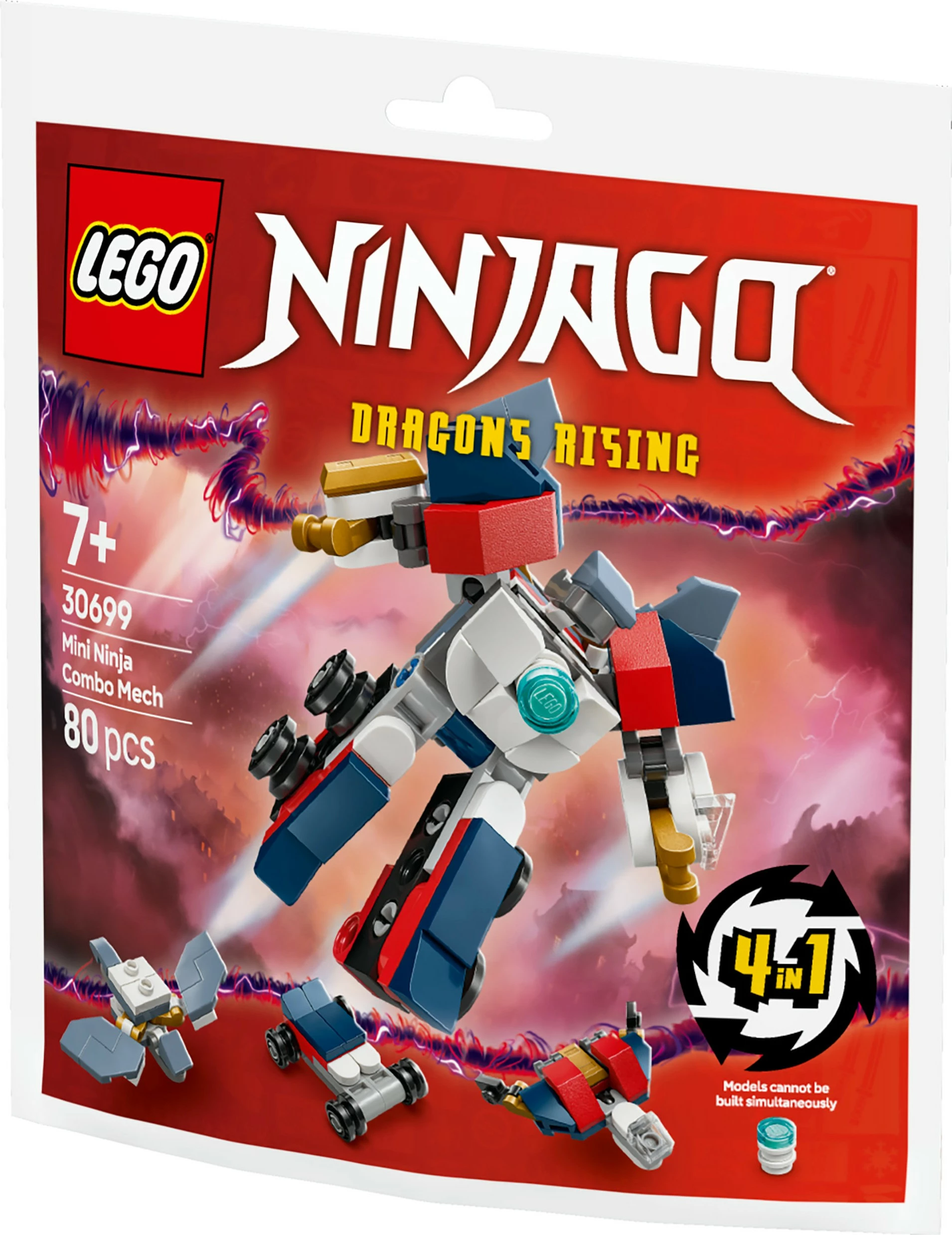 Set ndërtimi LEGO Ninjago 30699 Mini-Kombi-Mech, 80 pjesë, shumëngjyrësh