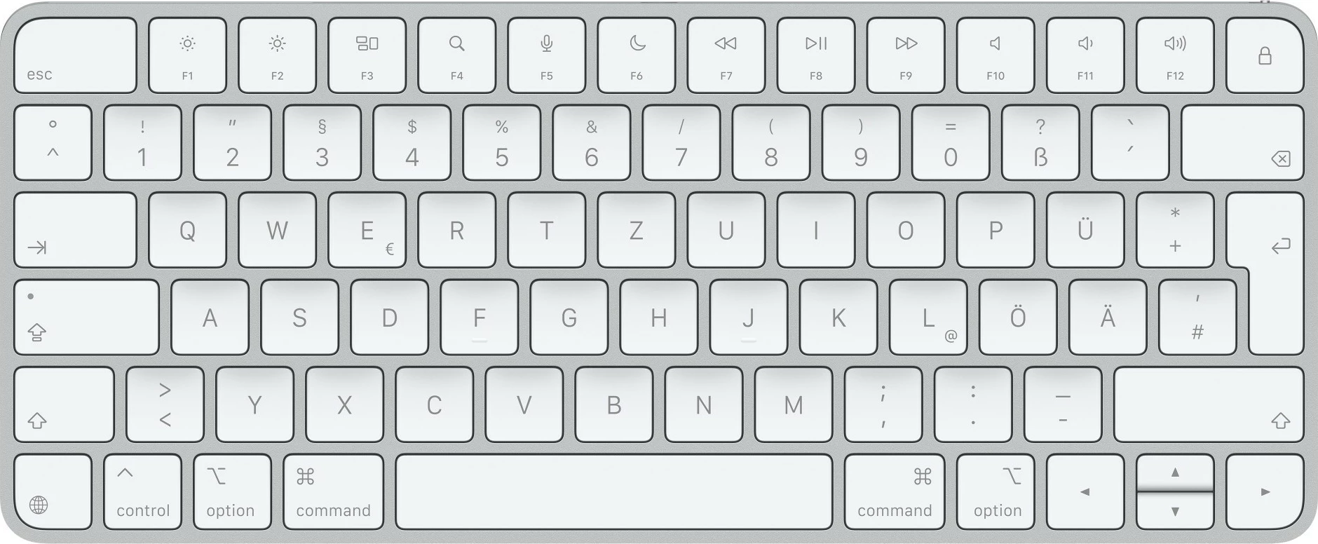 Tastierë Apple Magic, Wired & Wireless, USB + Bluetooth, QWERTZ, Bardhë