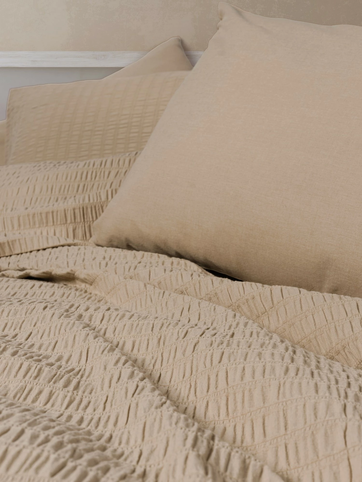 Set mbulesë për jorgan dopio, L'essentiel, Sungai, ngjyrë salmon