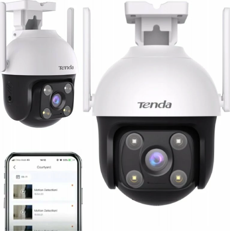 Kamerë IP Tenda RH7-WCA 4MP Pan/Tilt Wi‑Fi IP65 microSD deri 256GB e bardhë