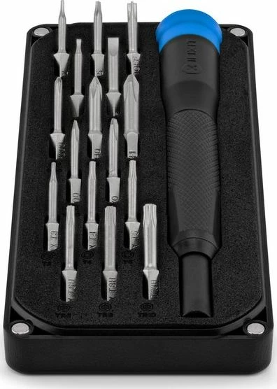Set bitash precize iFixit Minnow EU145474-1, 17 copë, e zezë/blu