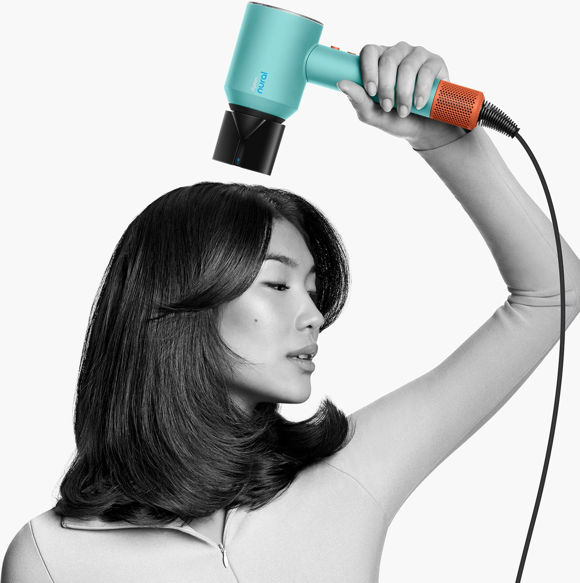 Tharëse flokësh Dyson Supersonic Nural, 1600 W, 13.3 l/s, Blu, Portokalli