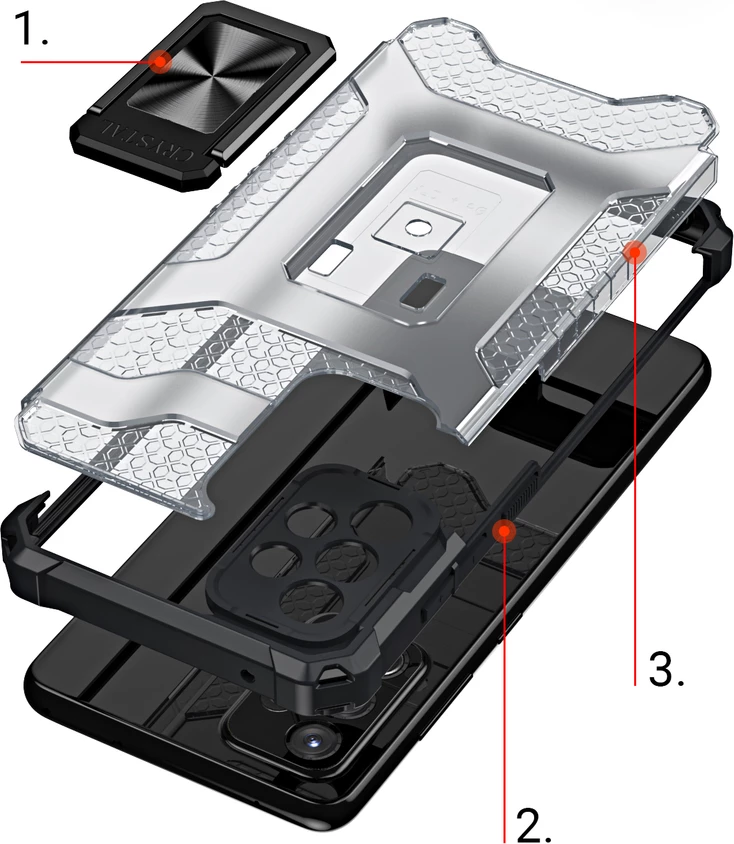 Mbështjellës Hurtel Crystal Ring Case për Samsung Galaxy A72 4G, me mbajtëse, Blu