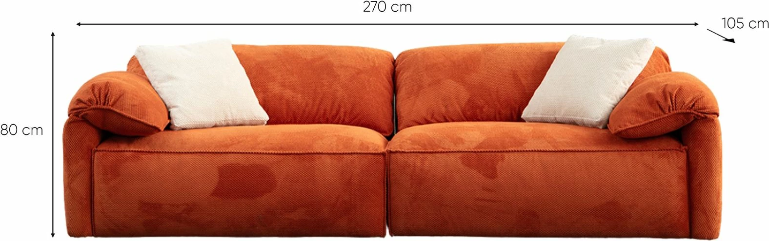 Divan treshe Flamingo Lounge, portokalli, Atelier del Sofa
