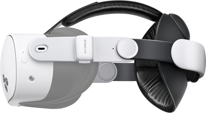 Rrip mbështetës BoboVR E3 BOBO për Meta Quest 3/3S, me kundërpeshë dhe bateri, Bardhë