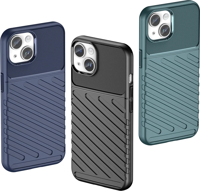 Mbështjellës iPhone 15 Plus Hurtel Thunder Case, TPU, Blu