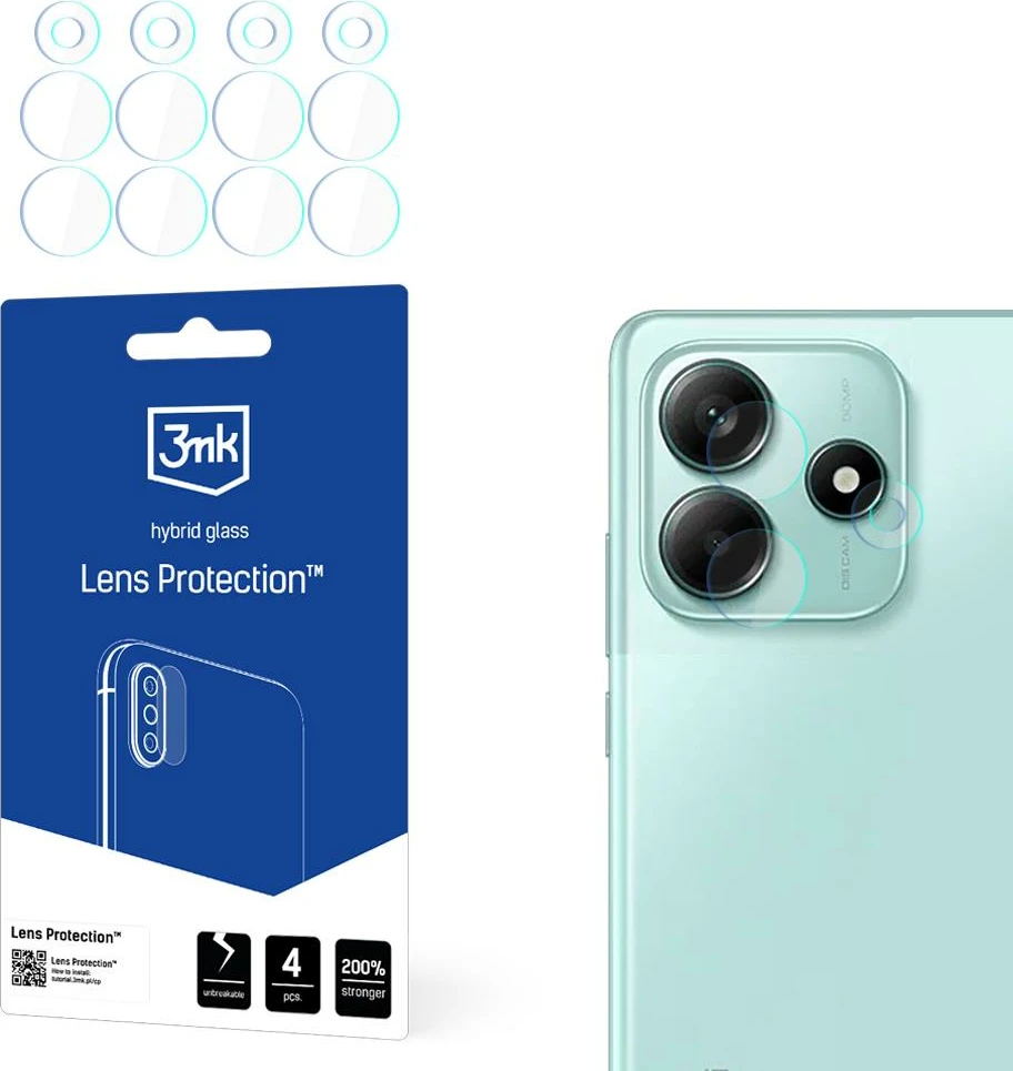 Xham hibrid për kamera 3mk Protection për Xiaomi Redmi Note 14 5G, set 4 copë
