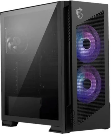 Kasë PC MSI MPG VELOX 300R AIRFLOW PZ, midi tower, ARGB, mbështetje E-ATX/ATX/mATX/ITX, 2x160mm ARGB + 1x120mm, panel xhami, e zezë
