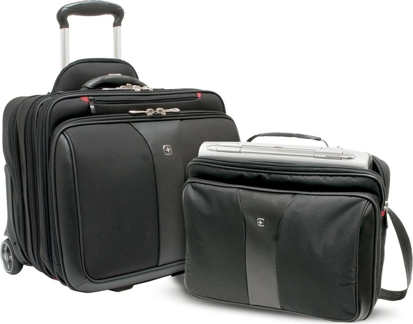 Set biznesi 2 pjesësh Wenger Patriot, trolley 17 inç me çantë notebook 15.4 inç, e zezë