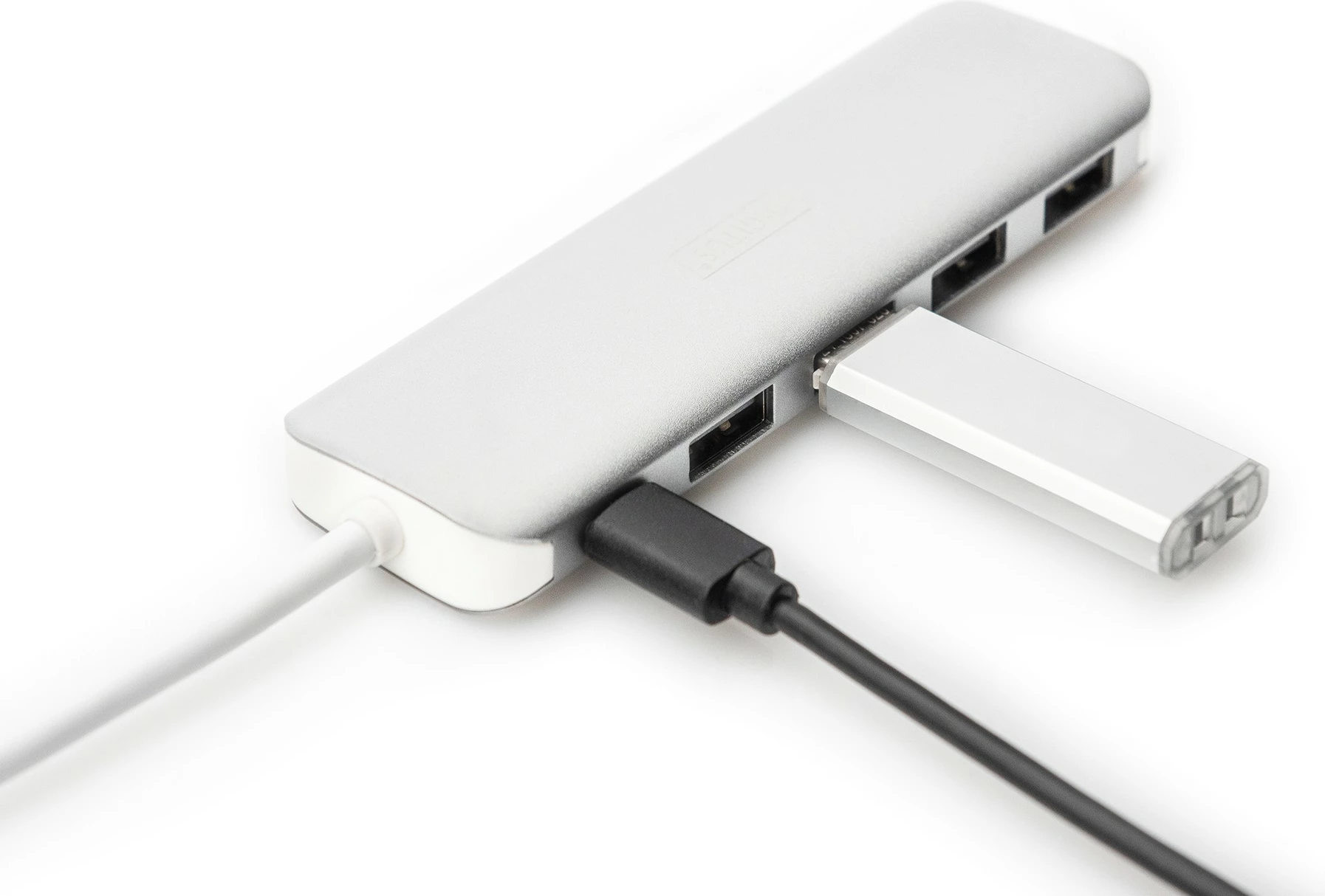 Hub USB Digitus, 4 porta, USB 3.0, PD, Argjendtë