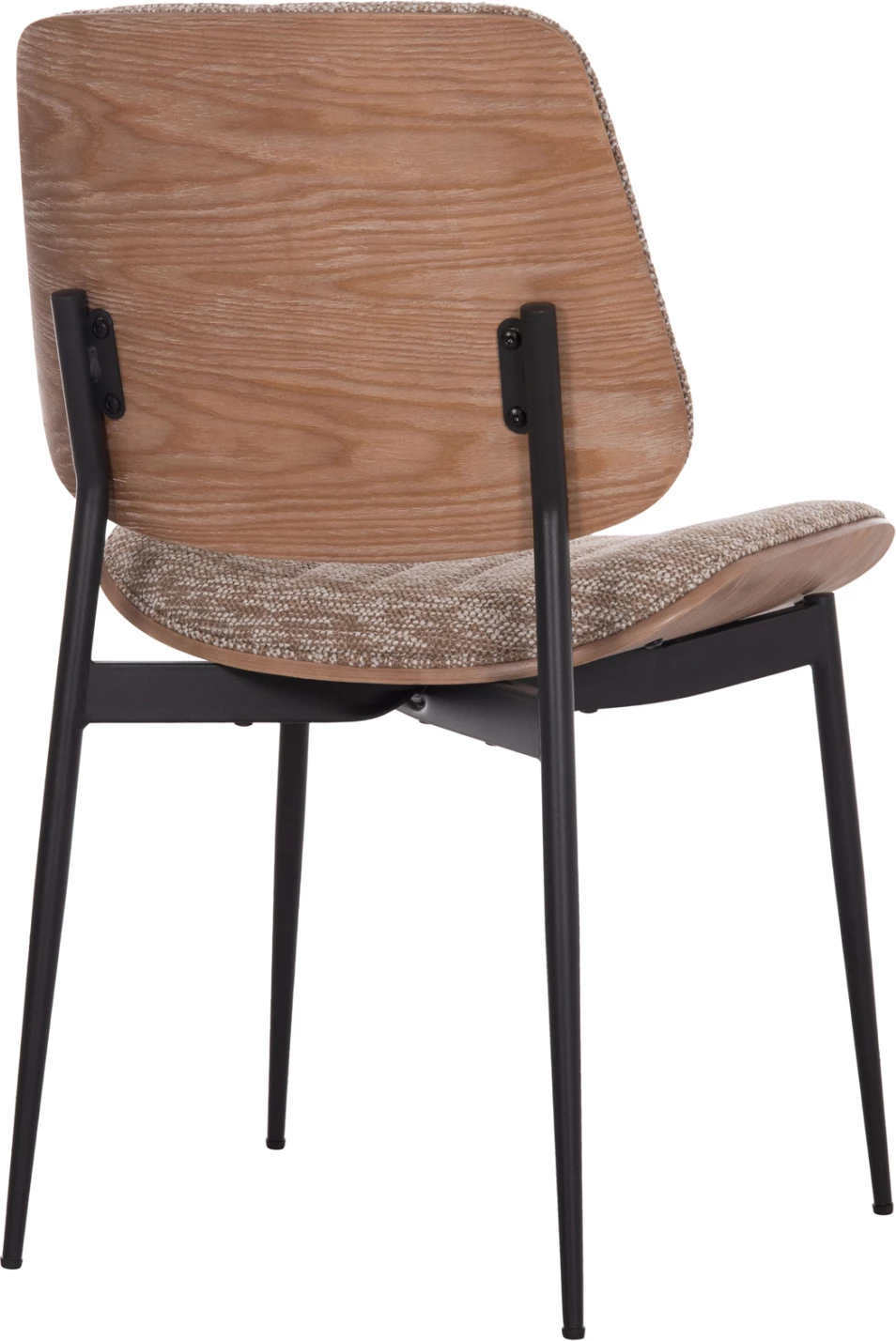 Karrige ngrënieje CONTI FH9983.01, metal i zi, material kafe, 49x56x82cm