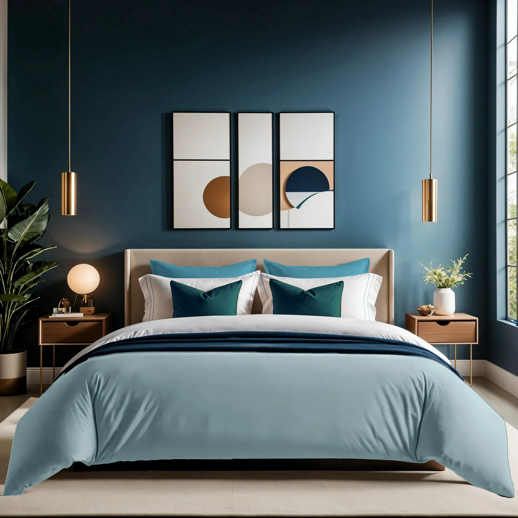 Mbulesë jorgani King Ranforce, ngjyrë mint, L'essentiel, 240x220cm