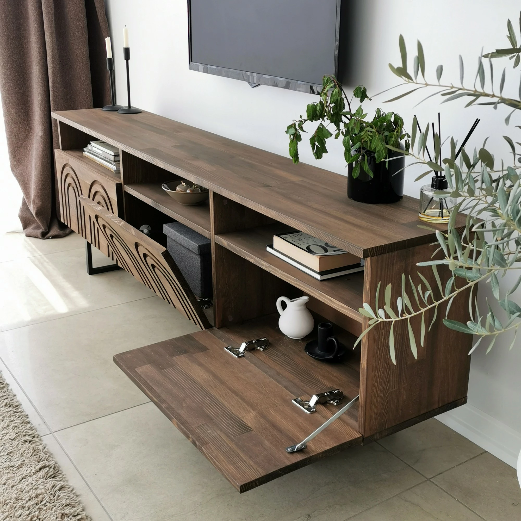 Komodë TV Hanah Home, Helen, ngjyrë arre