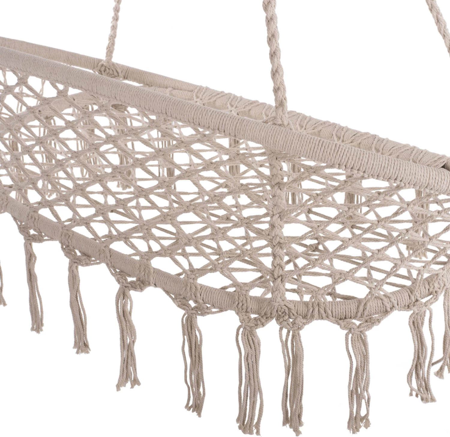 Folé varëse për dy persona, litar makrame, ngjyrë bezhë, FH5769, 130x67x120-140H cm