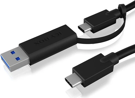 Kabllo USB ICY BOX IB-CB031, 1m, USB A/USB C në USB C, USB 3.2 Gen 2, e zezë