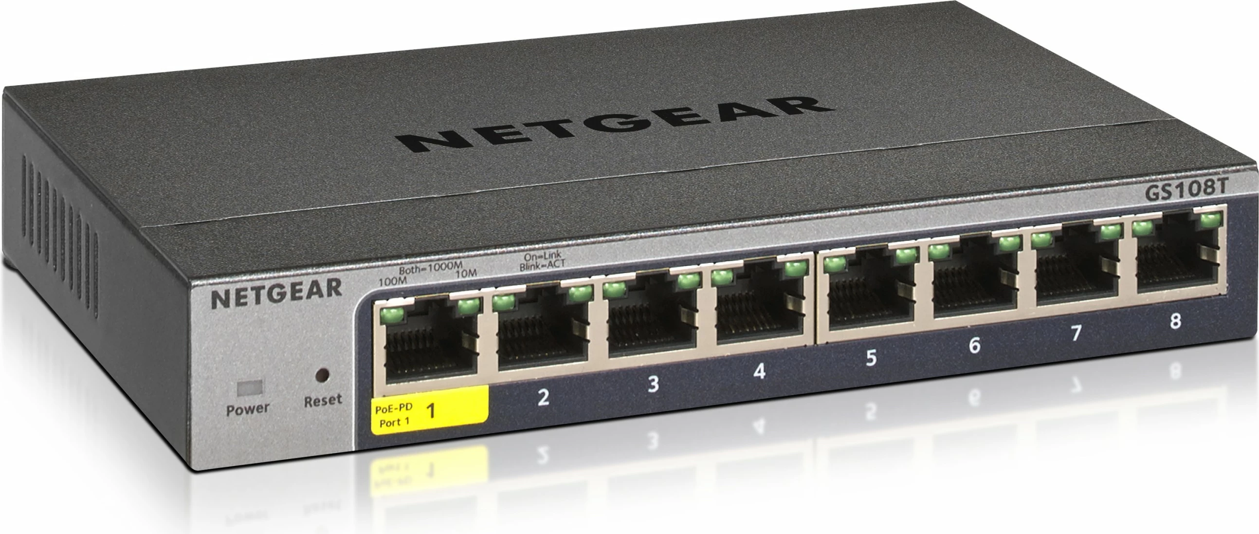 Switch NETGEAR GS108Tv3, Managed, L2, Gigabit Ethernet, Full duplex