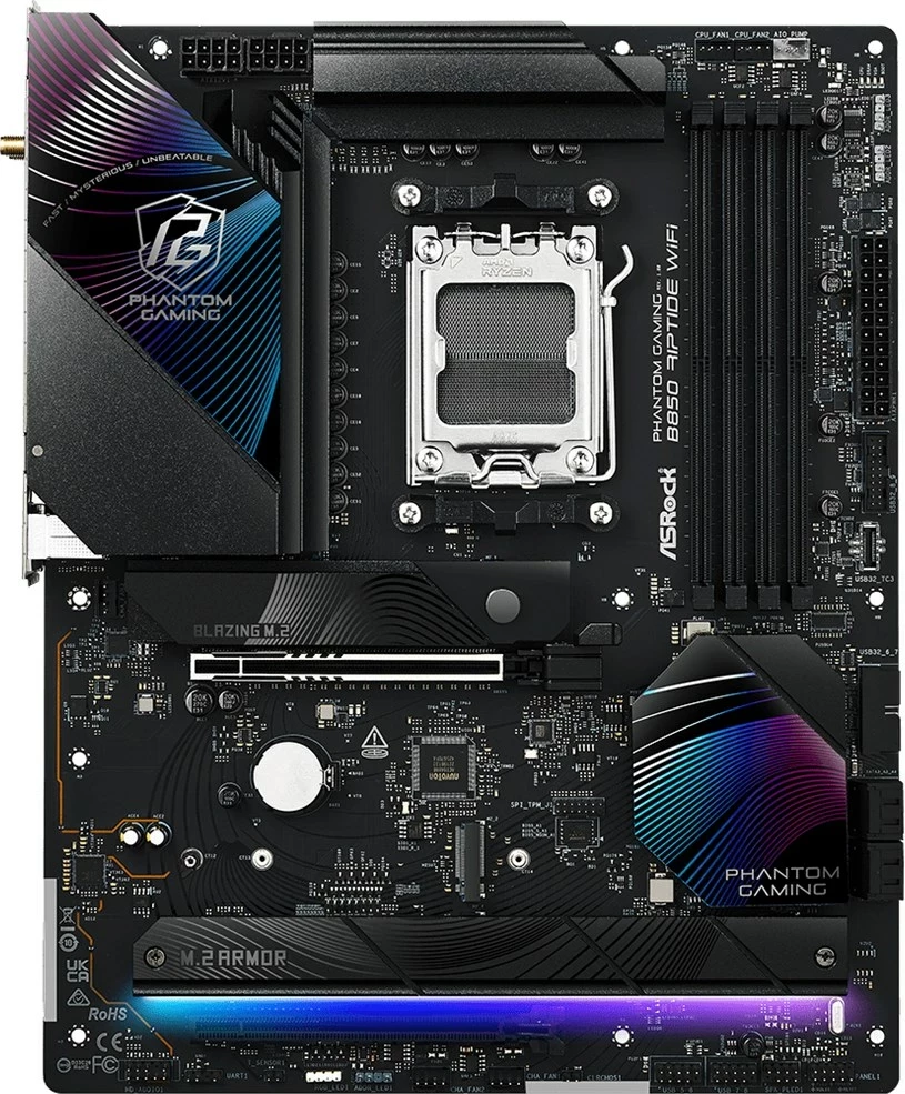 Pllakë amë Asrock Phantom Gaming B850 Riptide WiFi, Socket AM5, ATX, E zezë