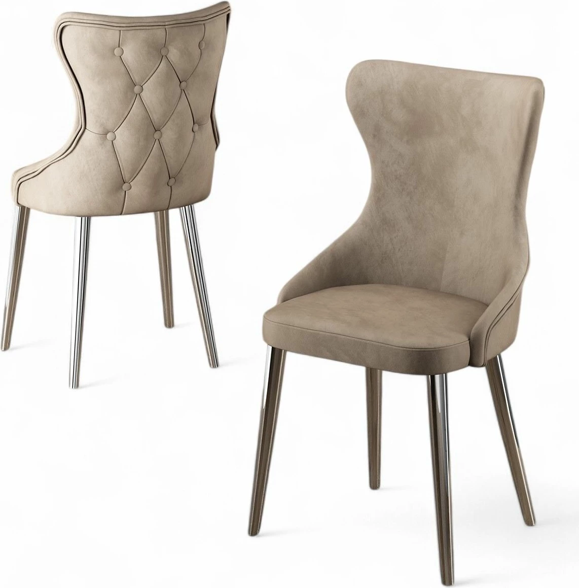 Set karrigesh (6 copë) Hanah Home, Alpa, kapuçino, krom