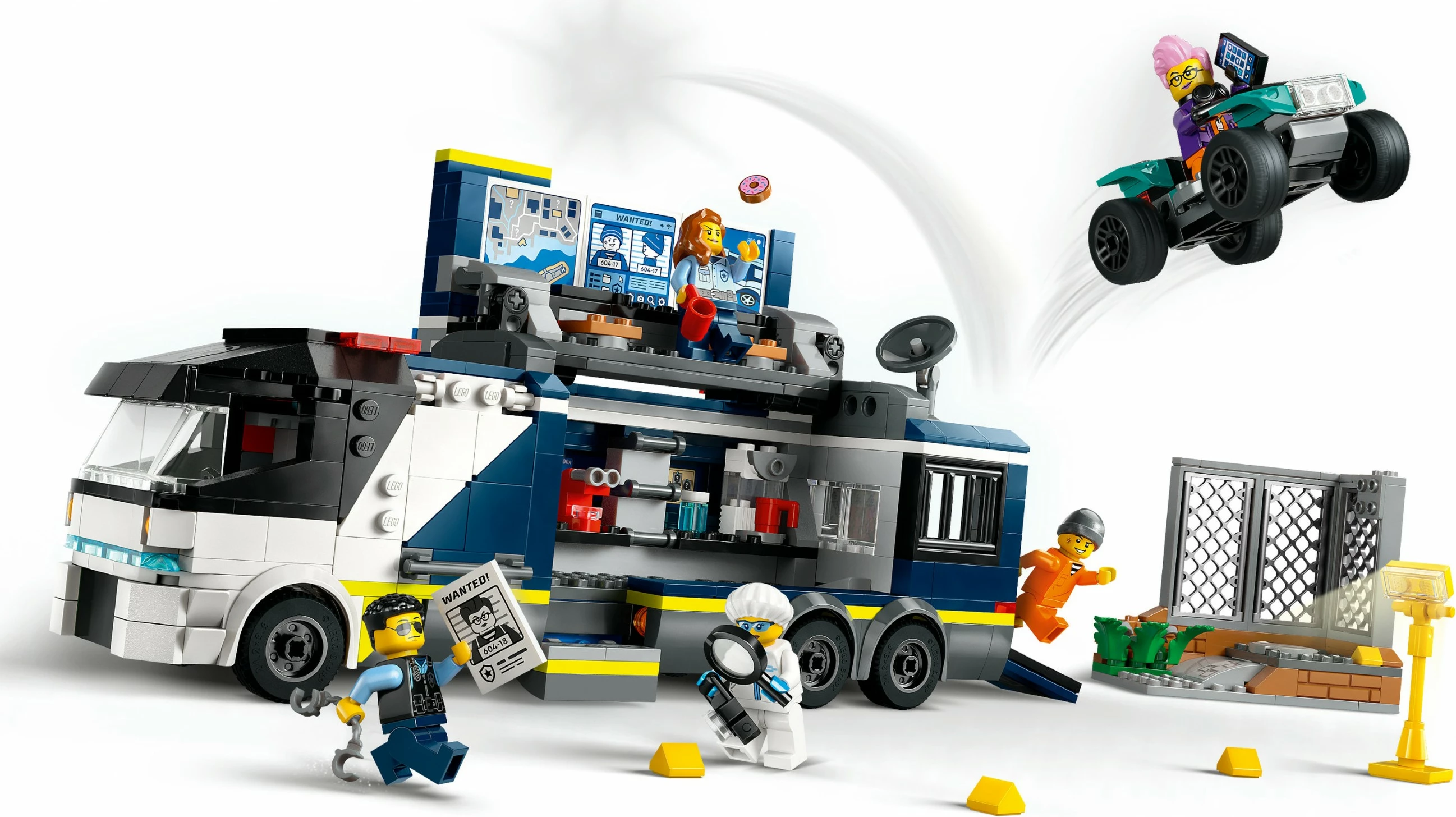 Set ndërtimi LEGO City Police Mobile Crime Lab Truck 674 pjesë, shumëngjyrësh