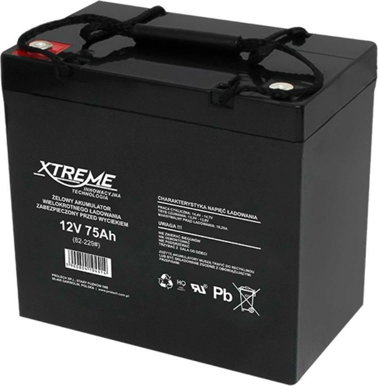 Bateri xhel BLOW XTREME 82-229#, 75Ah, 12V, e zezë
