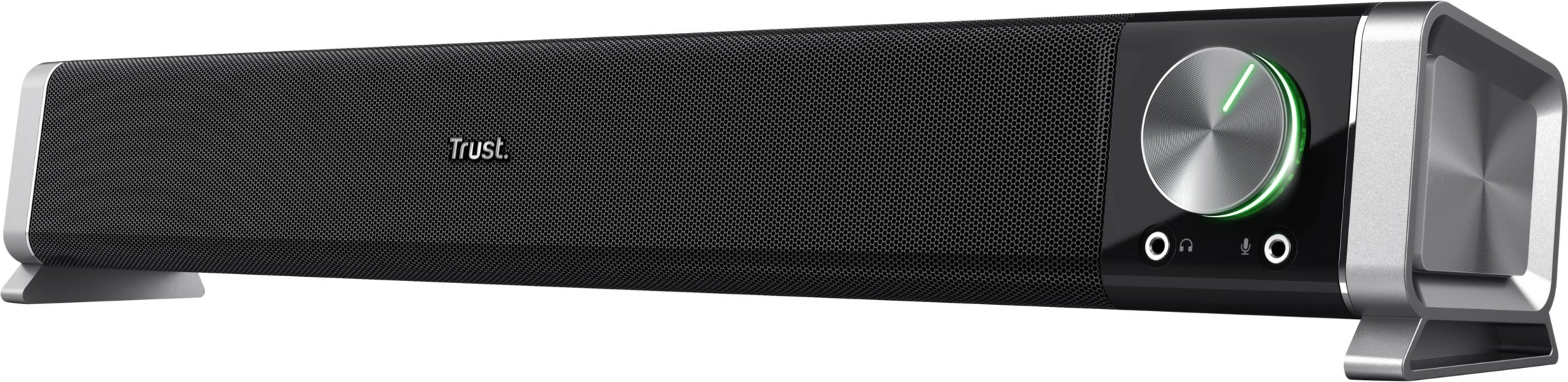 Soundbar Trust Asto, për PC, 6W RMS, AUX/USB, e zezë/argjendtë