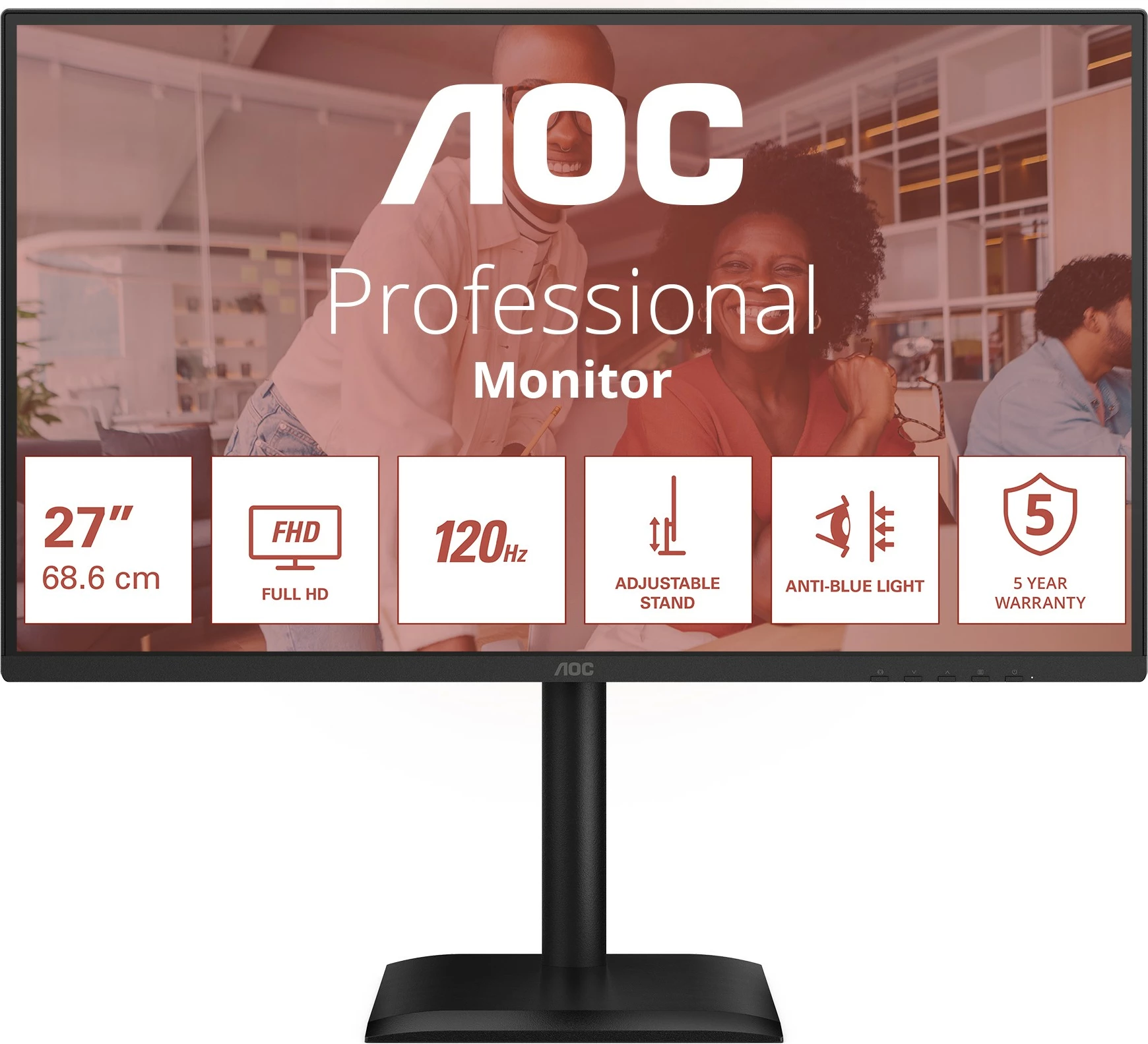 Monitor AOC 27E4CV 27 inç, HDMI+DP+USB-C, e zezë