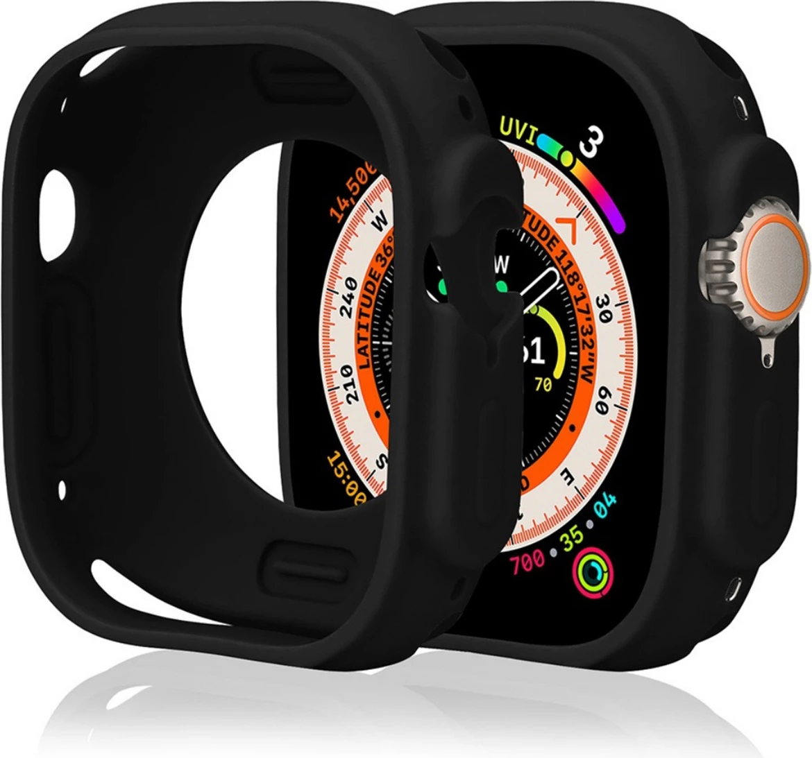 Mbështjellës silikoni për Apple Watch Ultra 49mm Hurtel, i zi