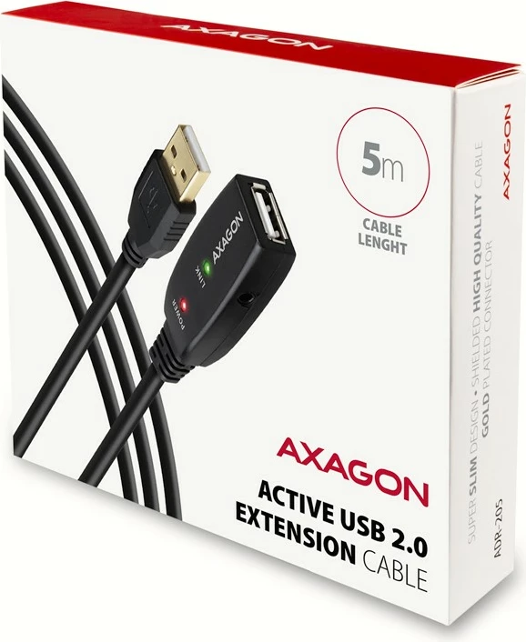 Kabllo zgjatues aktiv USB 2.0 AXAGON ADR-205, 5m, i zi