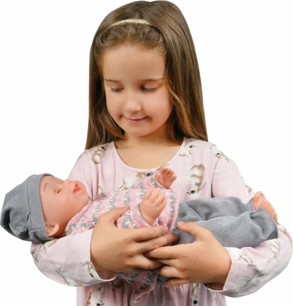 Kukull interaktive Natalia, Artyk 170645, 43 cm, me funksion urinimi, me aksesorë, rozë/gri