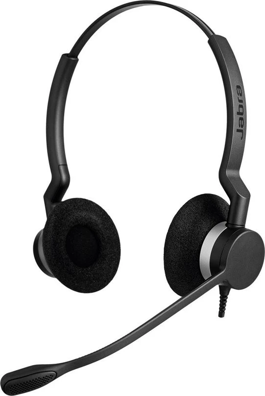 Kufje Jabra BIZ 2300 Duo, USB, UC, me kabllo, për zyrë/qendër thirrjesh, e zezë