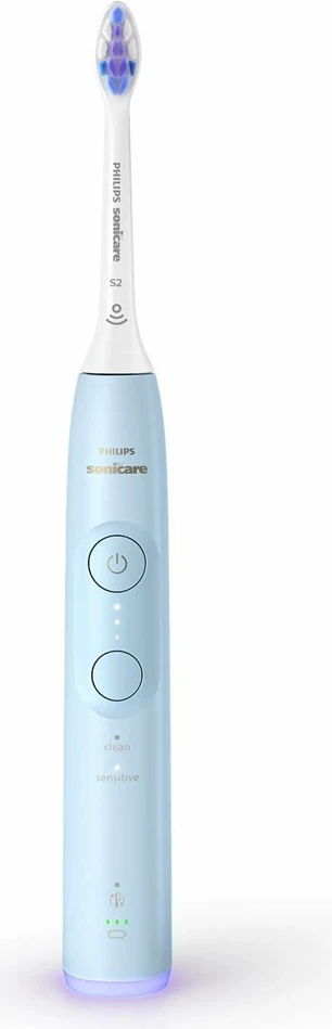 Furçë dhëmbësh sonike Philips 6100 HX7406/02, e rikarikueshme, Blu