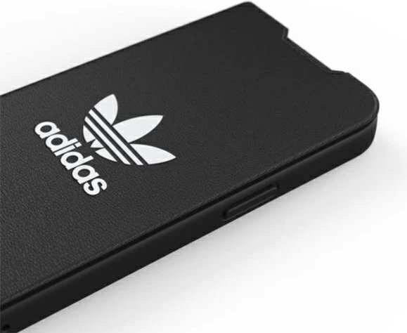 Mbështjellës Adidas OR Booklet Case BASIC për iPhone 13, 6.1", zi-bardhë