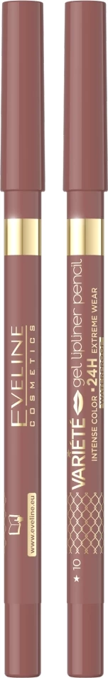 Laps për buzë Eveline Cosmetics Variety Waterproof Gel Lip Contour Pencil 10 për femra, 1 copë