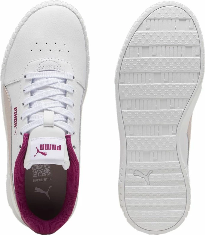 Atlete fëmijë Puma, të bardha dhe rozë