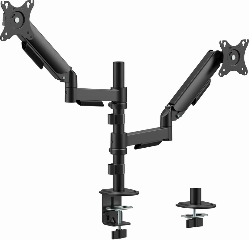 Krah monitori i rregullueshëm GEMBIRD MA-DA2P-02 për 2 monitorë, 17-32", i zi