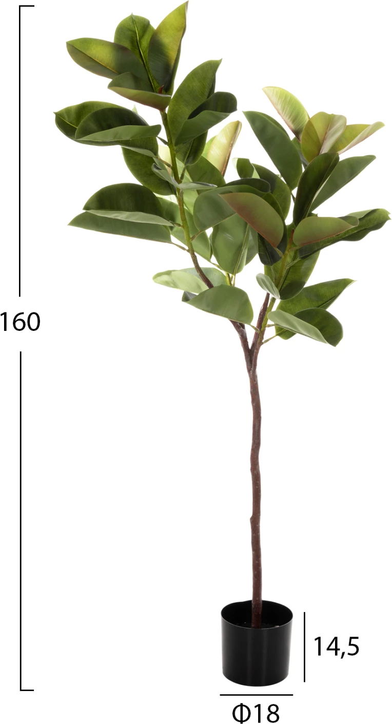 Bimë sintetike dekorative në vazo, FH4000, pemë lisi, Φ18x14,5-160H cm