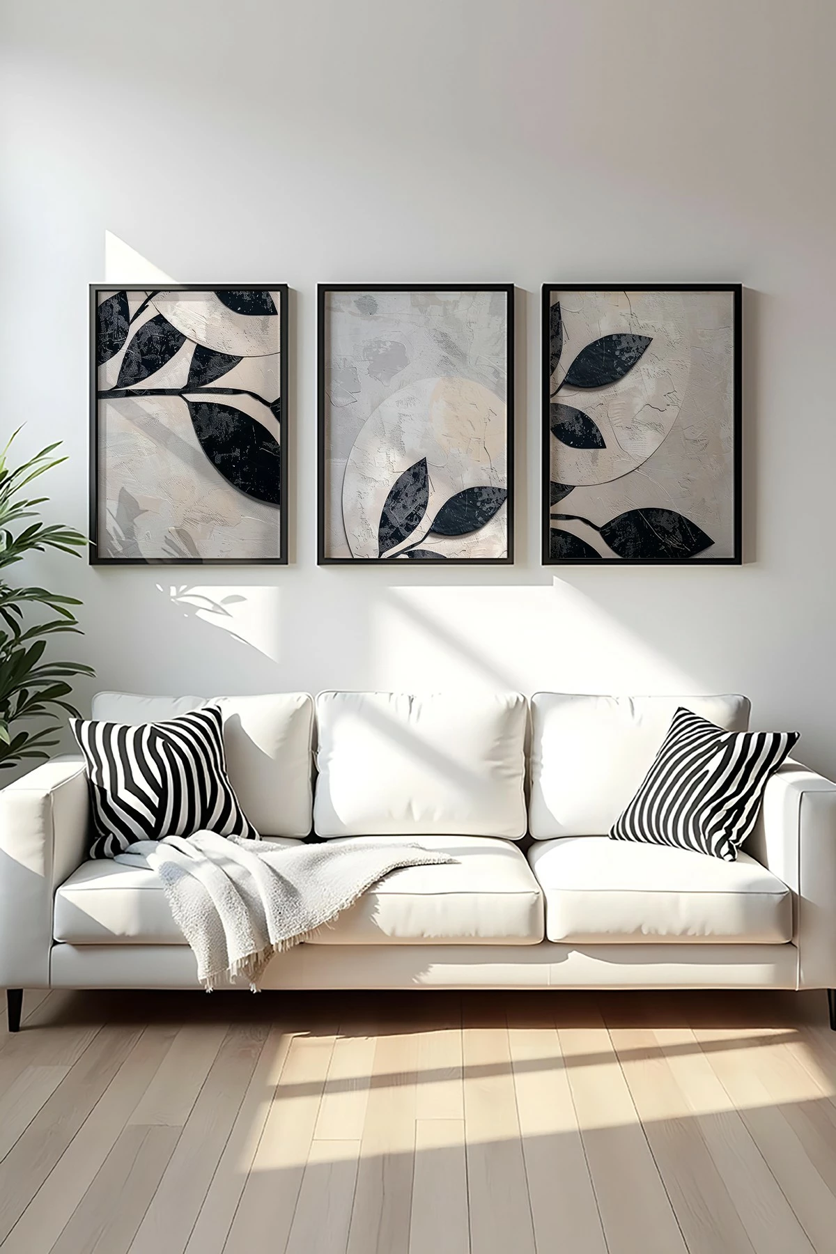 Pikturë dekorative me kornizë MDF (3 pjesë), Wallity, Huhu466S, 50x70 cm