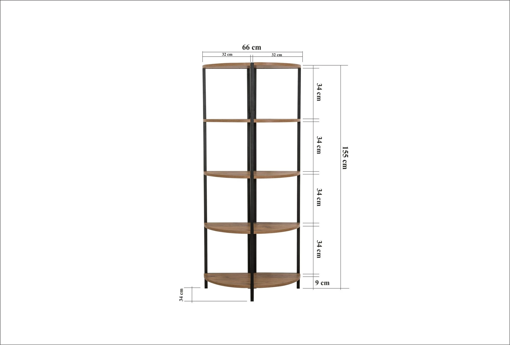 Raft librash Hanah Home, Mona Rafix, ngjyrë pishë Atlantike dhe e zezë